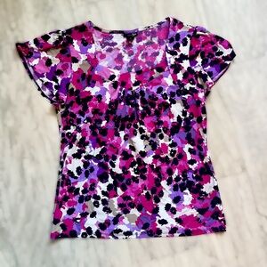 Women’s Floral Print Short Sleeve Blouse